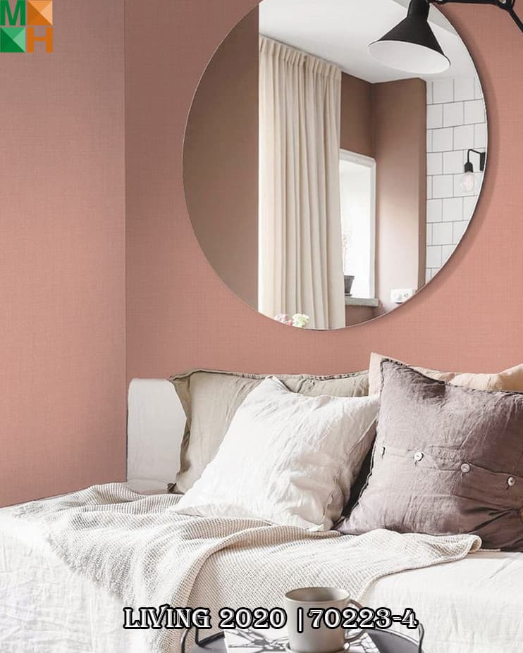  Giấy dán tường đơn sắc cao cấp Hàn Quốc 70223 màu trắng, cam nhạt, cam đậm